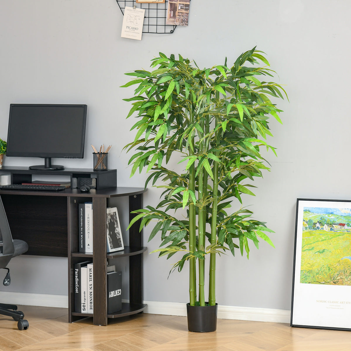 5.3ft Artificial Tree, Indoor Fake Bamboo with Pot, for Home, Office, and Living Room Decor-Artificial Trees-DECOROLALA