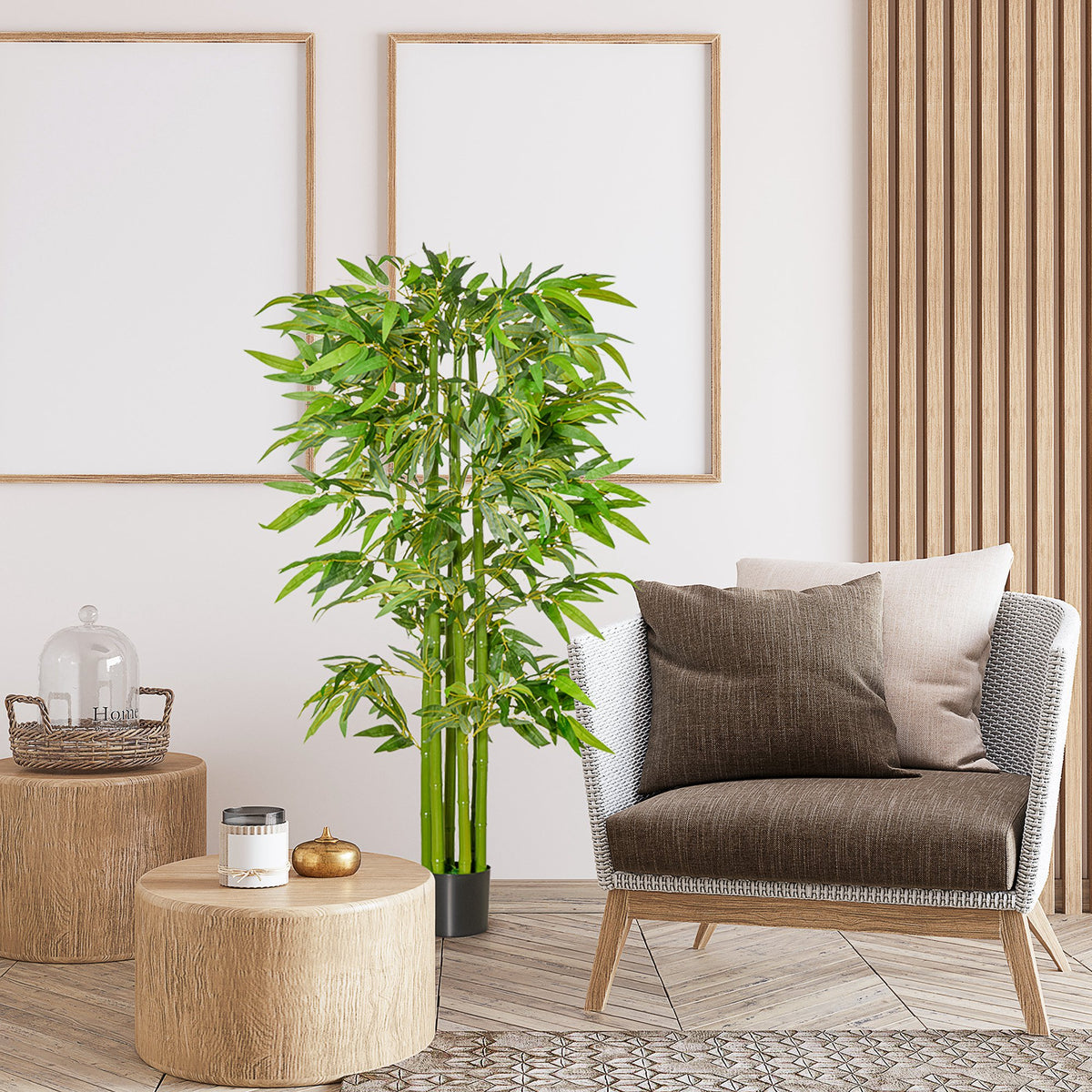 5.3ft Artificial Tree, Indoor Fake Bamboo with Pot, for Home, Office, and Living Room Decor-Artificial Trees-DECOROLALA