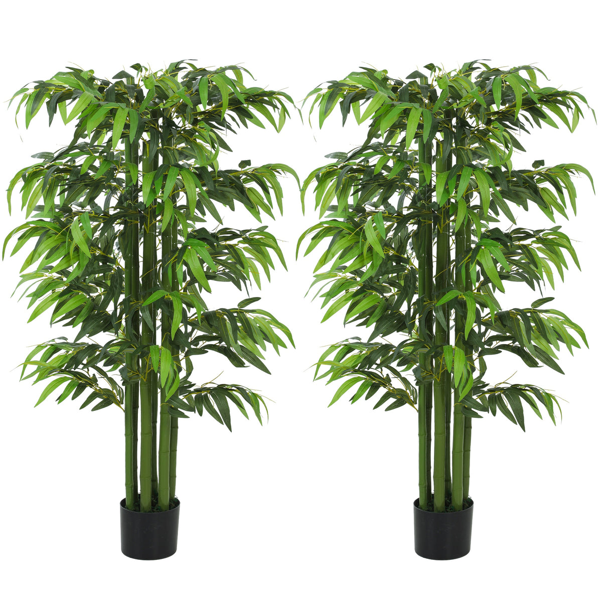 5.3ft Artificial Tree Set of 2, Indoor Fake Bamboo with Pot, for Home, Office, and Living Room Decor-Artificial Trees-DECOROLALA