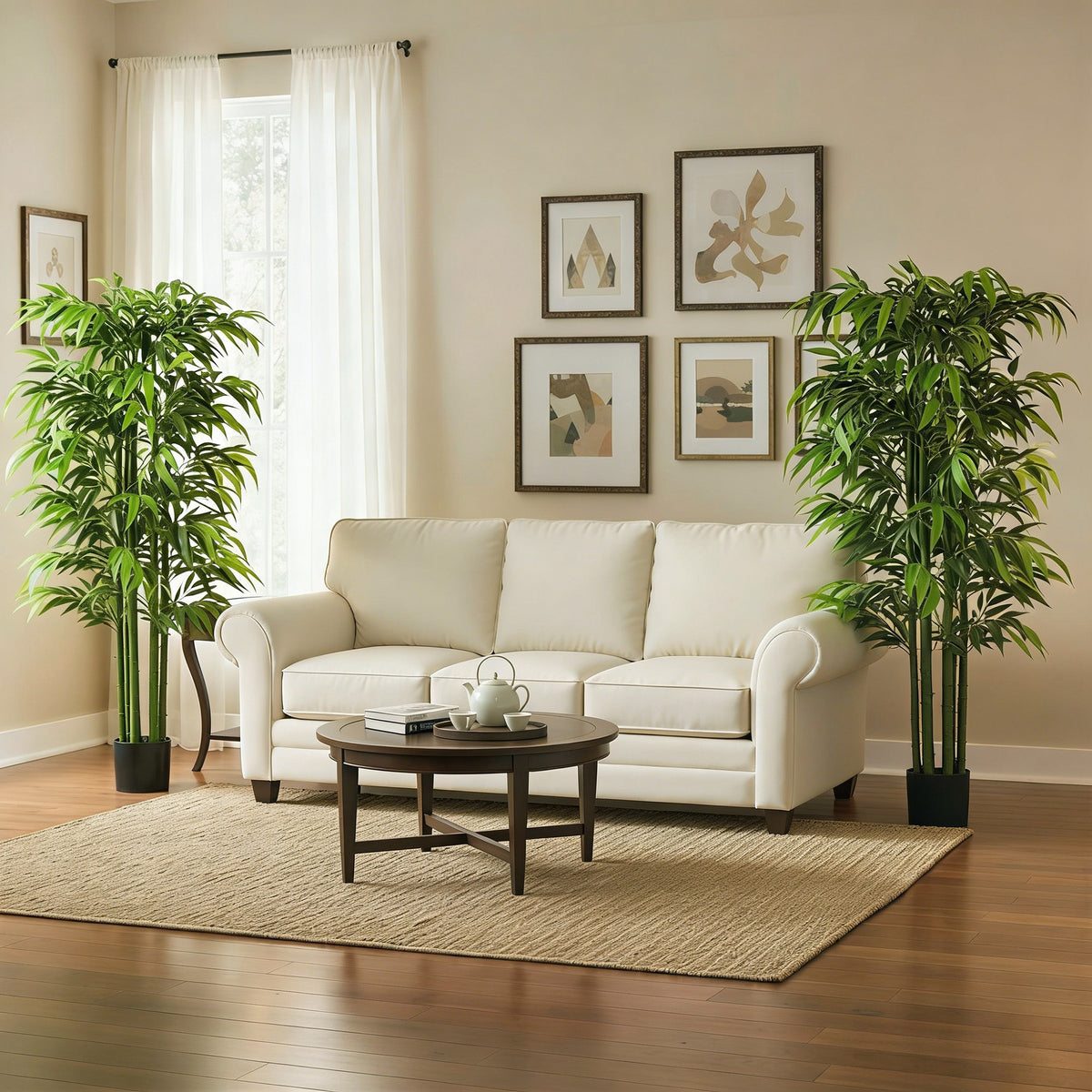 5.3ft Artificial Tree Set of 2, Indoor Fake Bamboo with Pot, for Home, Office, and Living Room Decor-Artificial Trees-DECOROLALA