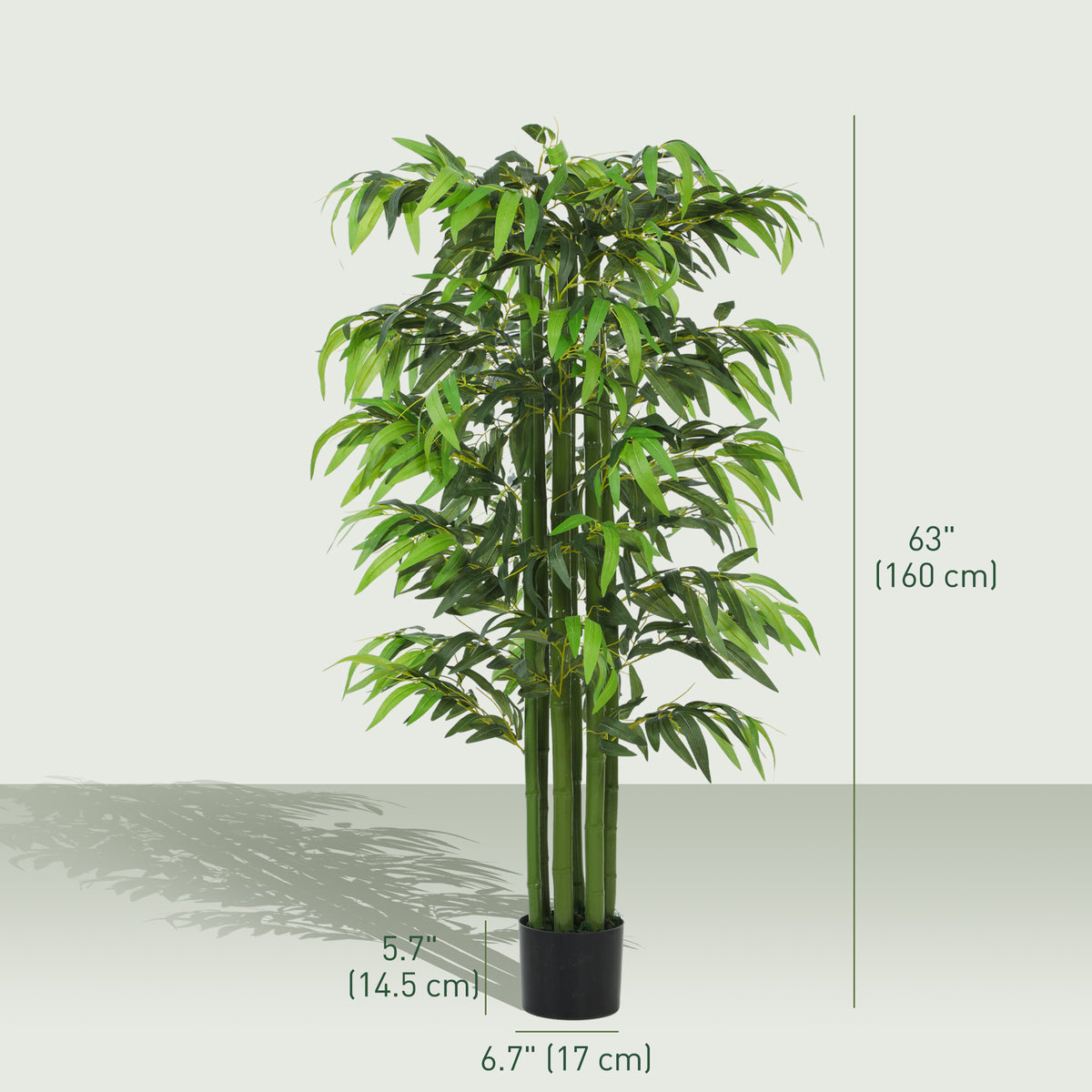 5.3ft Artificial Tree Set of 2, Indoor Fake Bamboo with Pot, for Home, Office, and Living Room Decor-Artificial Trees-DECOROLALA