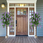 5.5 FT Faux Wisteria Plant in Nursery Pot with Blooming Flowers Set of 2-Purple-Artificial Plants-DECOROLALA