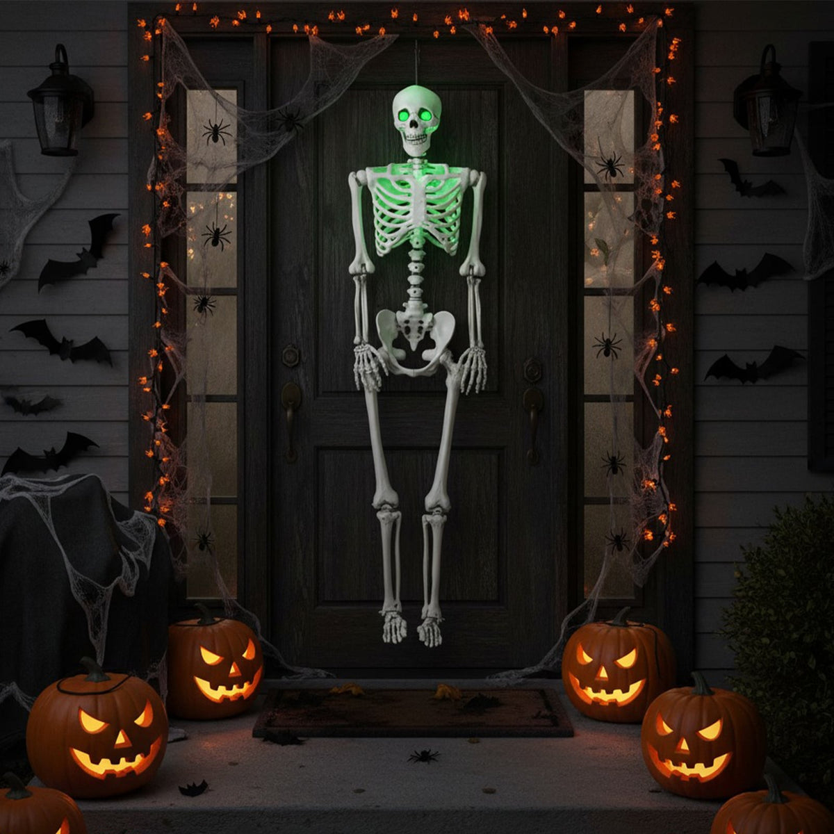 5.5 FT Halloween Skeleton Life-Size Posable for Indoor Outdoor Decoration-Halloween-DECOROLALA
