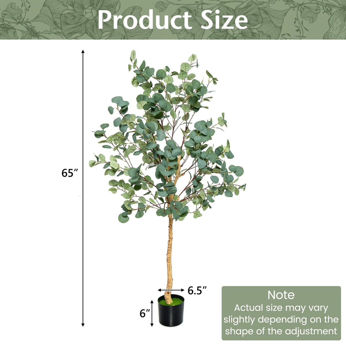 5.5 Feet Artificial Eucalyptus Tree with 517 Silver Dollar Leaves-1 Pack-Artificial Plants-DECOROLALA