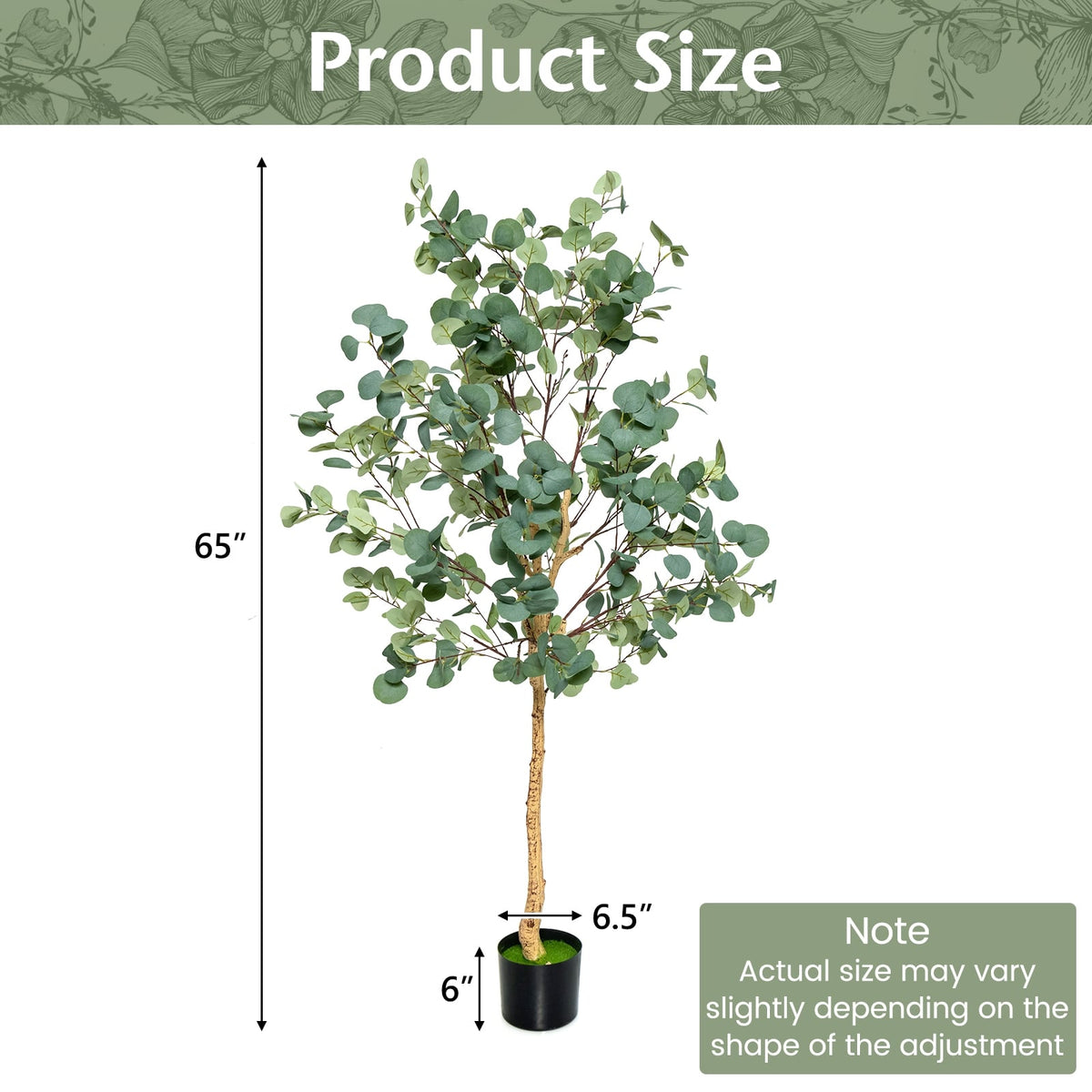 5.5 Feet Artificial Eucalyptus Tree with 517 Silver Dollar Leaves-2 Peice-Artificial Plants-DECOROLALA