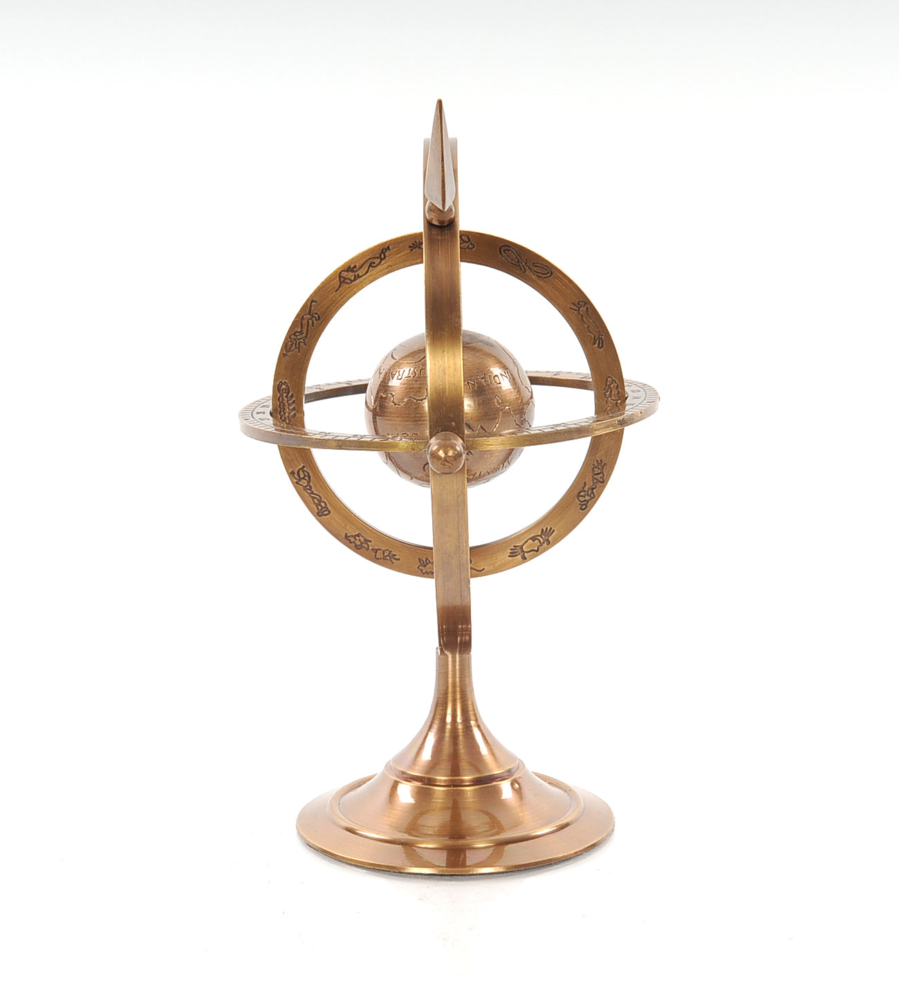 5.5" X 7" X 8.5" Brass Armillary-Sculptures-DECOROLALA