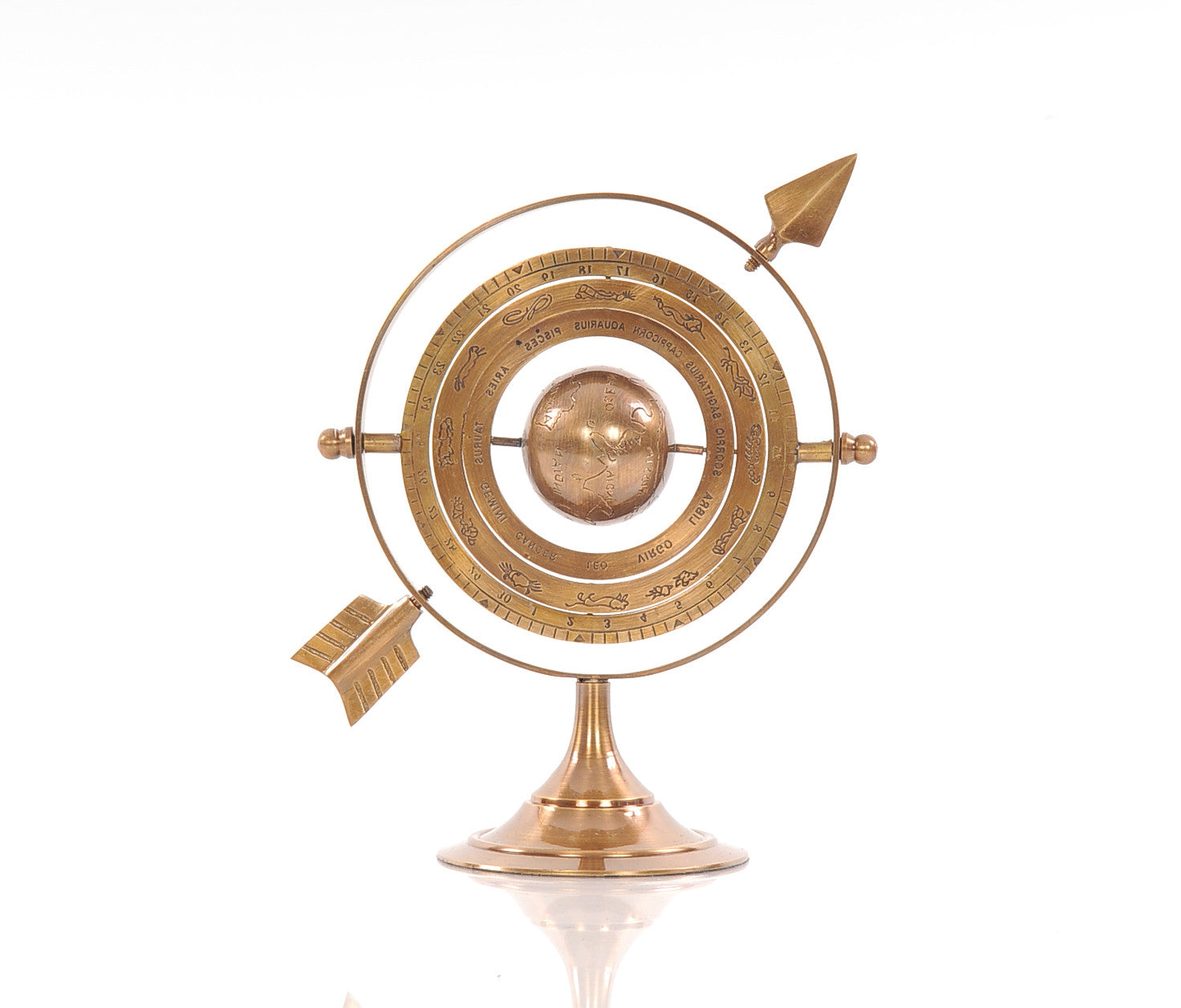 5.5" X 7" X 8.5" Brass Armillary-Sculptures-DECOROLALA