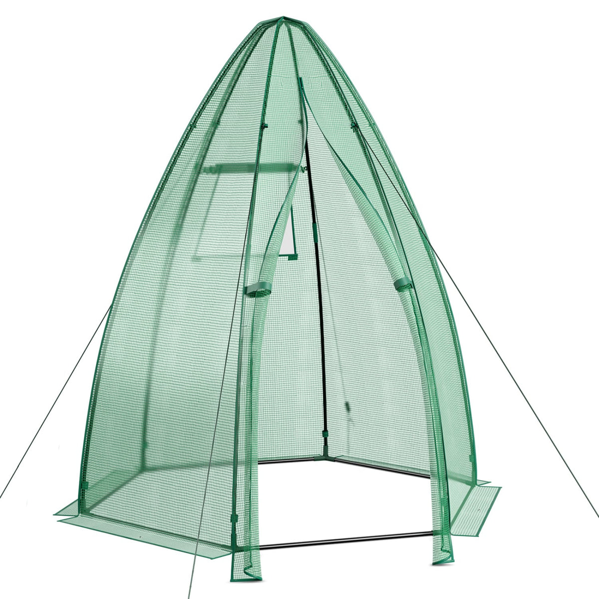 5.5 x 5.5 x 6 Feet Portable Mini Greenhouse with All-Weather PE Cover-Greenhouses-DECOROLALA
