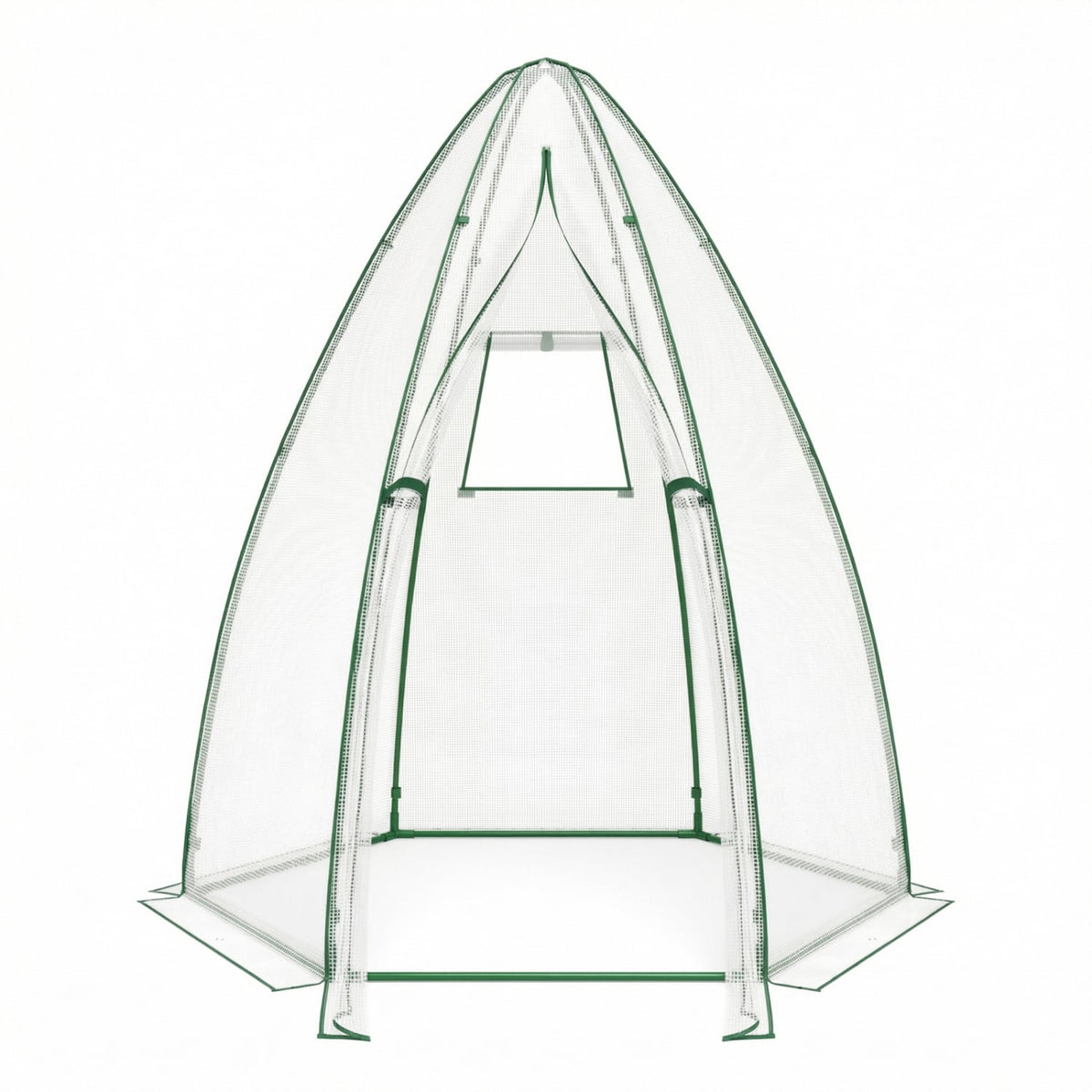 5.5 x 5.5 x 6 Feett Portable Garden Mini Greenhouse with All-Weather PE Cover-White-Greenhouses-DECOROLALA