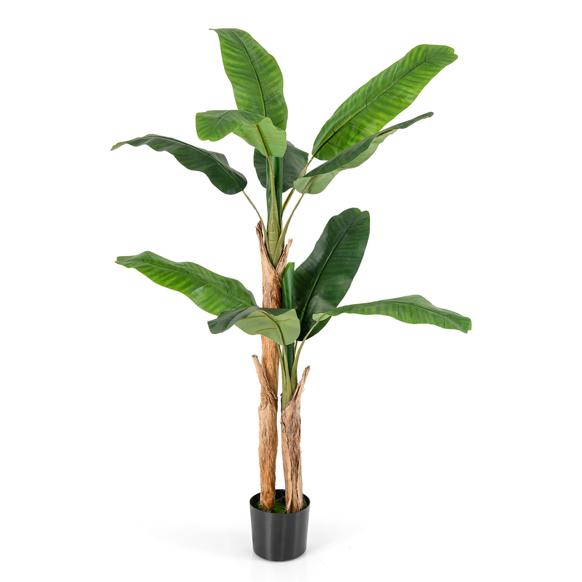 5.5/6.5 Feet Tall Artificial Banana Tree with 10/27 Large Leaves-5.5 ft-Artificial Plants-DECOROLALA