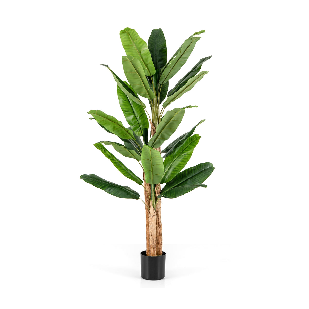 5.5/6.5 Feet Tall Artificial Banana Tree with 10/27 Large Leaves-6.5 ft-Artificial Plants-DECOROLALA