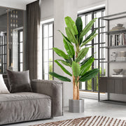 5.5/6.5 Feet Tall Artificial Banana Tree with 10/27 Large Leaves-6.5 ft-Artificial Plants-DECOROLALA
