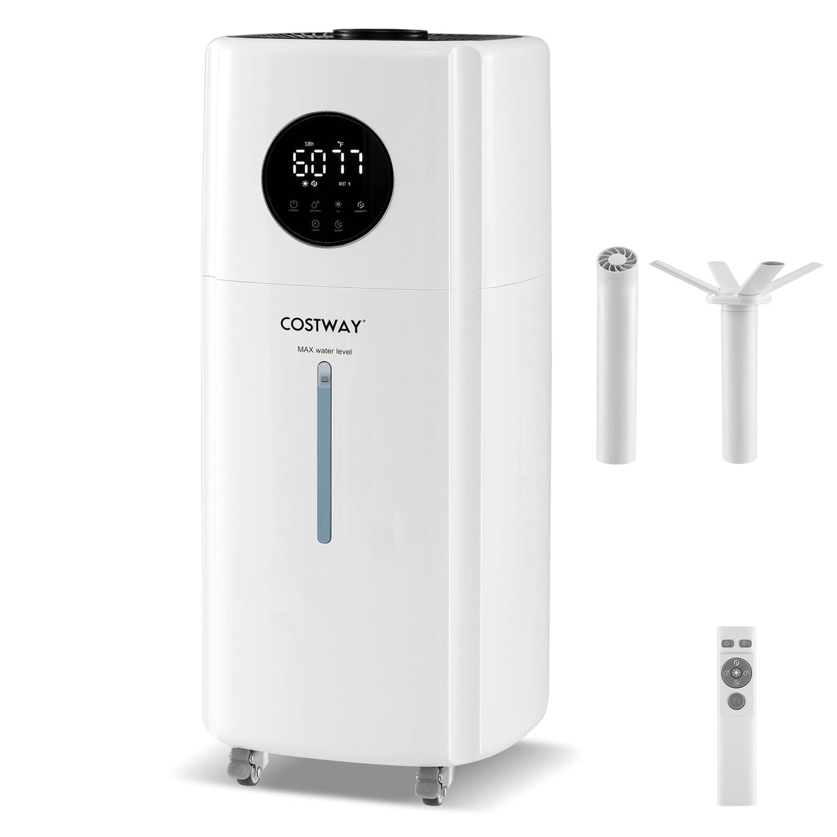 5.5Gal Humidifier with 360° Nozzles and Wheels for Large Room-White-Dehumidifiers-DECOROLALA
