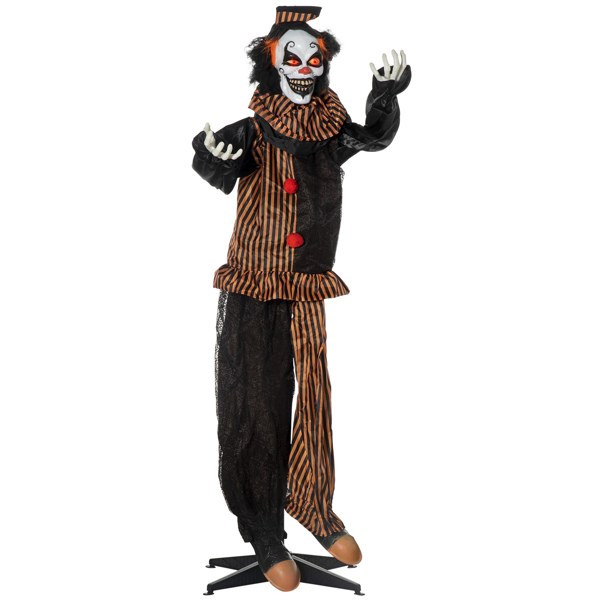 5.6' Animated Halloween Clown - Light Up Eyes & Sound-Home Furnishings > Holiday & Seasonal > Halloween Decorations-DECOROLALA