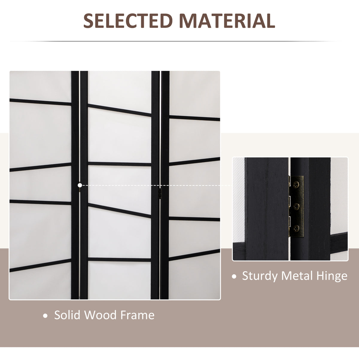5.6ft Folding Room Divider - 3 Panel Wood Privacy Screen White-Home Furnishings > Living Room Furniture > Room Dividers-DECOROLALA