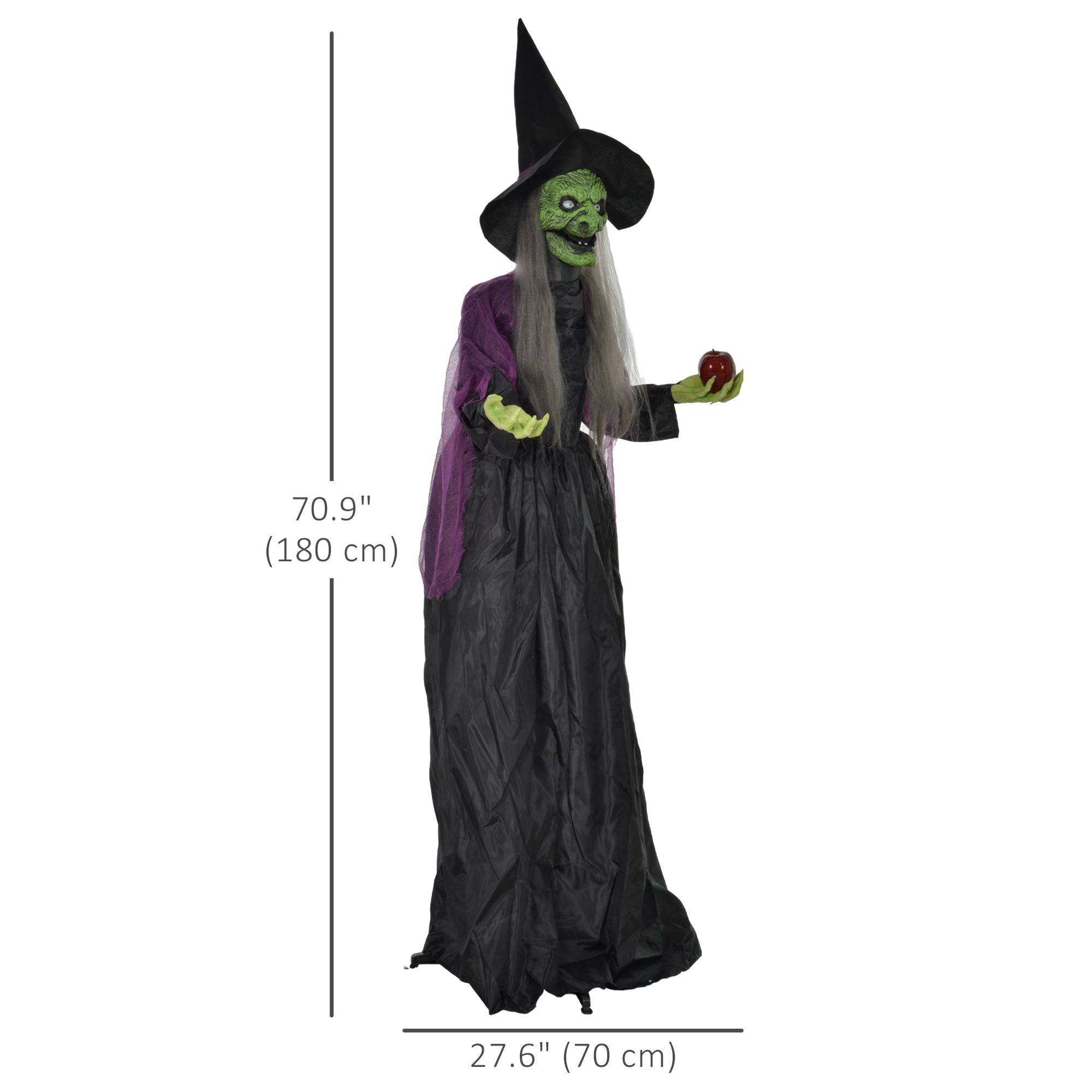5.9' Animatronic Halloween Witch - Sound & Motion Activated-Home Furnishings > Holiday & Seasonal > Halloween Decorations-DECOROLALA