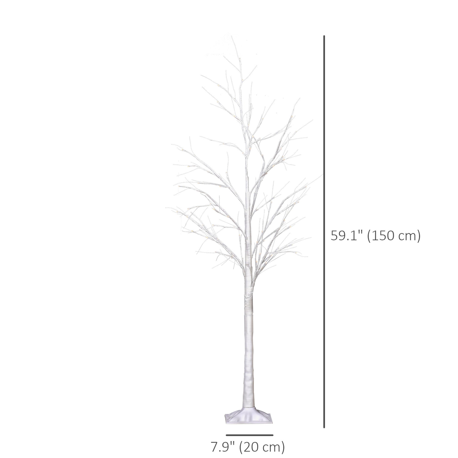 5ft Artificial Birch Tree Light - 58 LED 8 Modes White-Home Furnishings > Holiday & Seasonal > Christmas Decorations > Artificial Tree Light-DECOROLALA