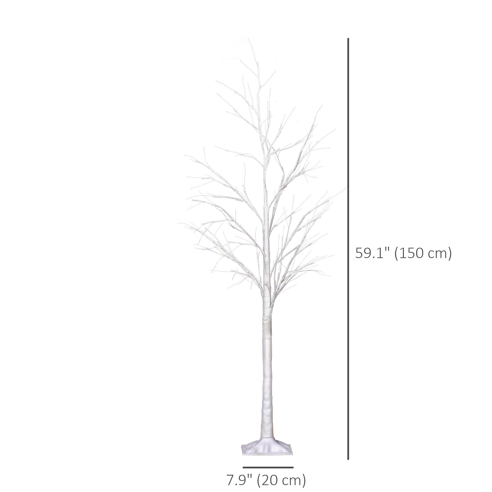 5ft Artificial Birch Tree Light - 58 LED 8 Modes White-Home Furnishings > Holiday & Seasonal > Christmas Decorations > Artificial Tree Light-DECOROLALA