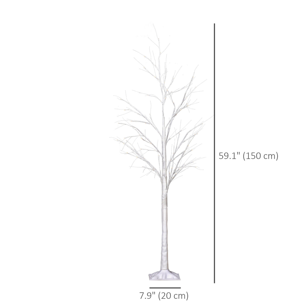 5ft Artificial Birch Tree Light - 58 LED 8 Modes White-Home Furnishings > Holiday & Seasonal > Christmas Decorations > Artificial Tree Light-DECOROLALA