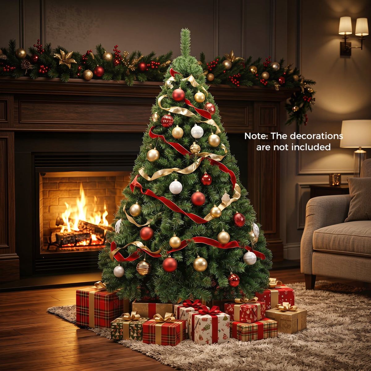 5ft Automatic Christmas Tree with 519 Full PVC Branch Tips-Christmas Trees-DECOROLALA