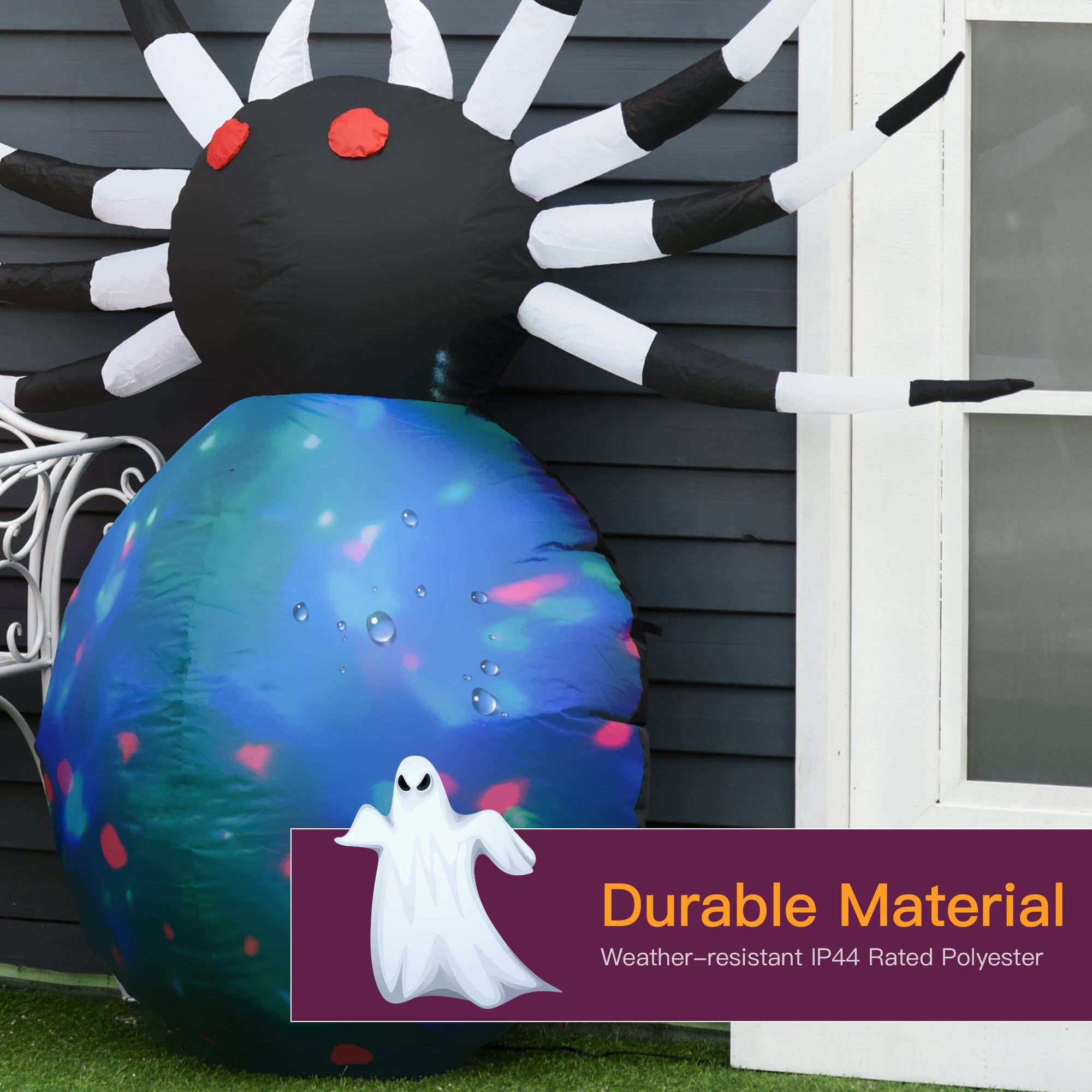 5ft Halloween Giant Spider LED Inflatable Decoration-Home Furnishings > Holiday & Seasonal > Halloween Decorations-DECOROLALA