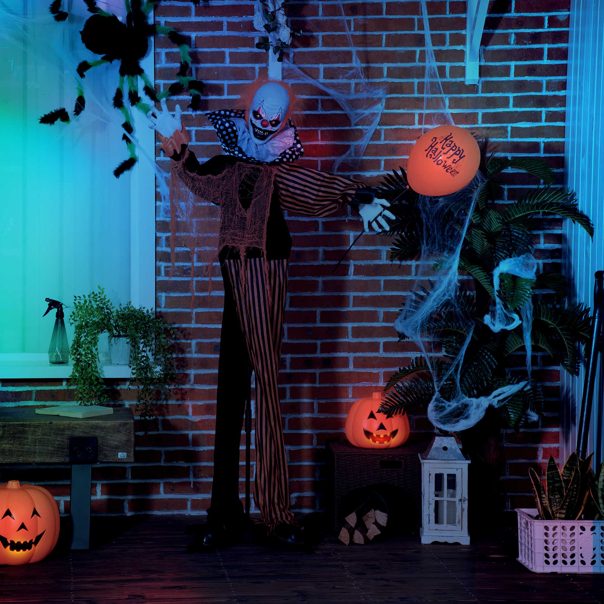5ft Life Size Animated Talking Halloween Circus Clown-Home Furnishings > Holiday & Seasonal > Halloween Decorations-DECOROLALA