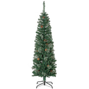 5ft Pencil Christmas Tree with Pine Cones - Green-Home Furnishings > Holiday & Seasonal > Christmas Trees > Pencil Christmas Trees-DECOROLALA
