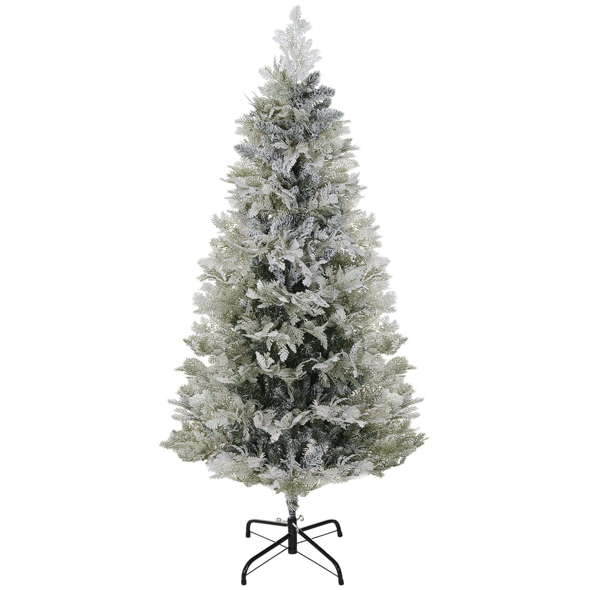 5ft Pencil Snow Flocked Artificial Christmas Tree - Green-Home Furnishings > Holiday & Seasonal > Christmas Trees > Pencil Christmas Trees-DECOROLALA