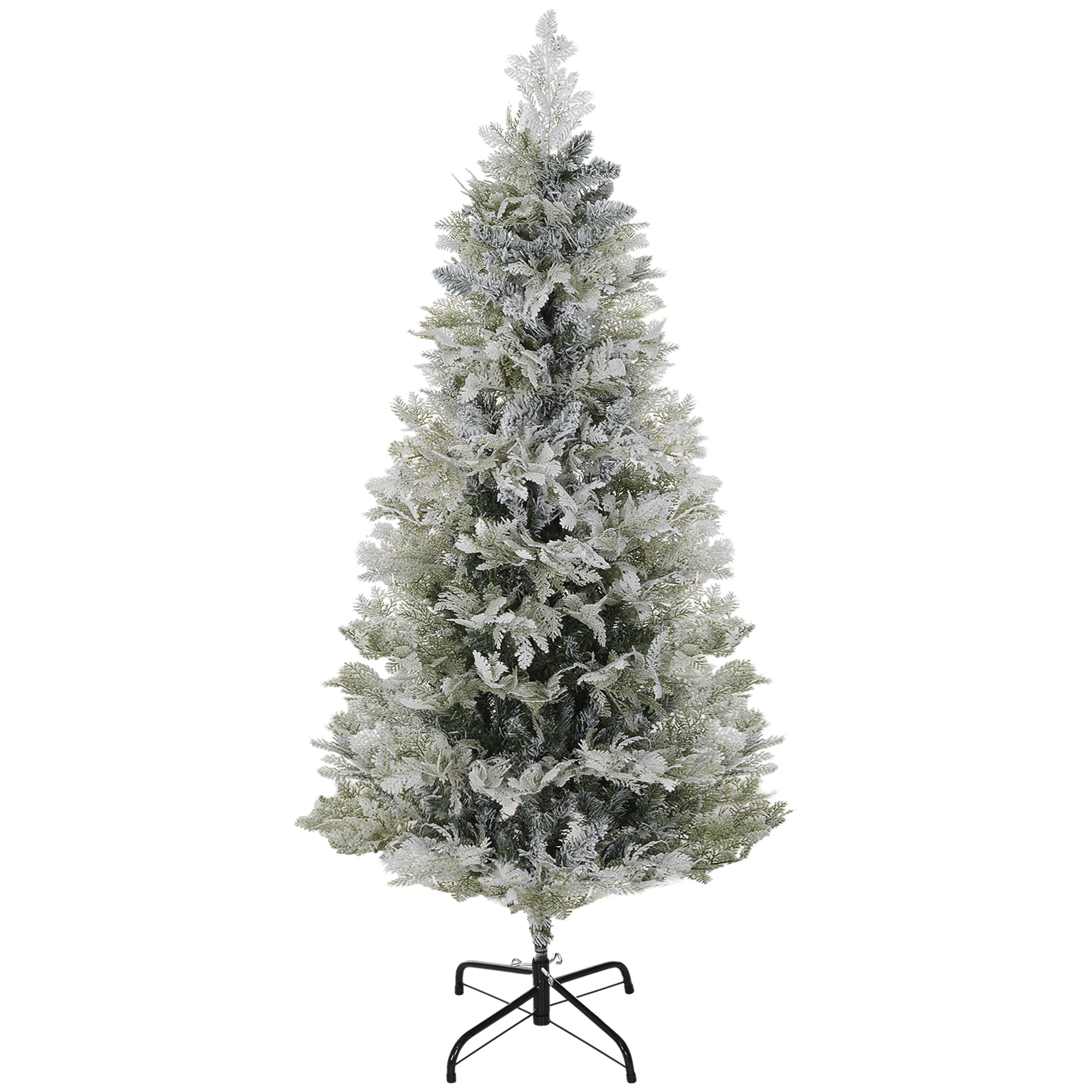 5ft Pencil Snow Flocked Artificial Christmas Tree - Green-Home Furnishings > Holiday & Seasonal > Christmas Trees > Pencil Christmas Trees-DECOROLALA