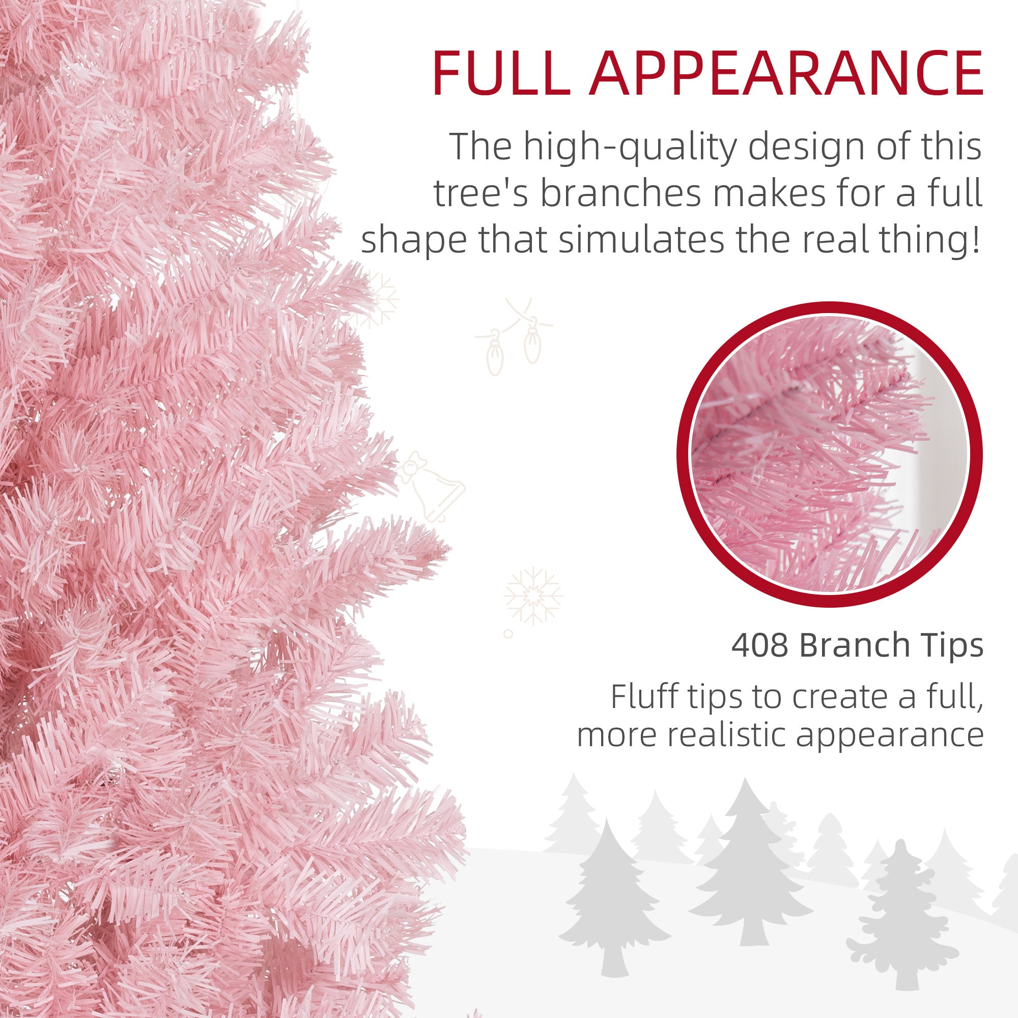 5ft Pink Pencil Artificial Christmas Tree - 408 Tips-Home Furnishings > Holiday & Seasonal > Christmas Trees > Pencil Christmas Trees-DECOROLALA
