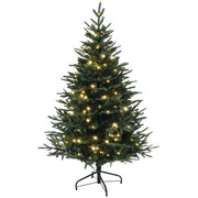 5ft Prelit Artificial Christmas Tree - Green 200 LED Lights-Home Furnishings > Holiday & Seasonal > Christmas Trees > Pre Lit Christmas Trees-DECOROLALA