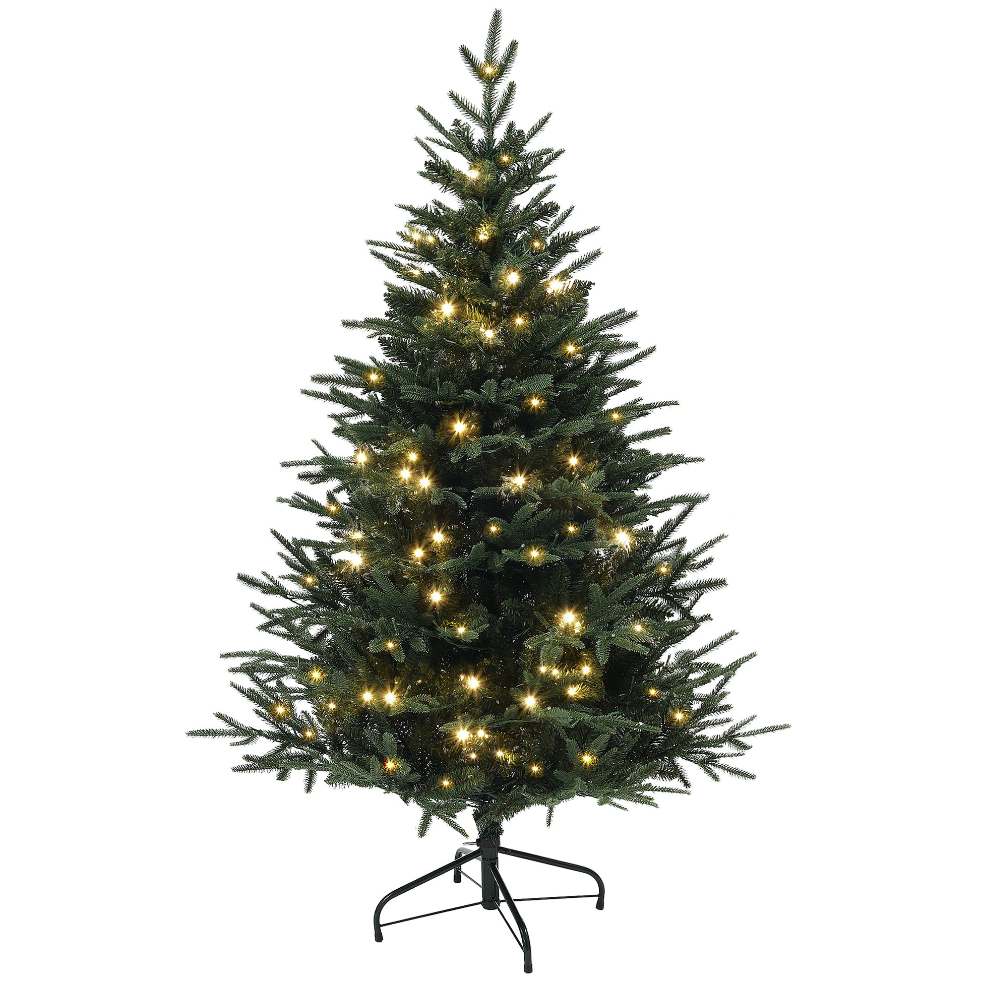 5ft Prelit Artificial Christmas Tree - Green 200 LED Lights-Home Furnishings > Holiday & Seasonal > Christmas Trees > Pre Lit Christmas Trees-DECOROLALA