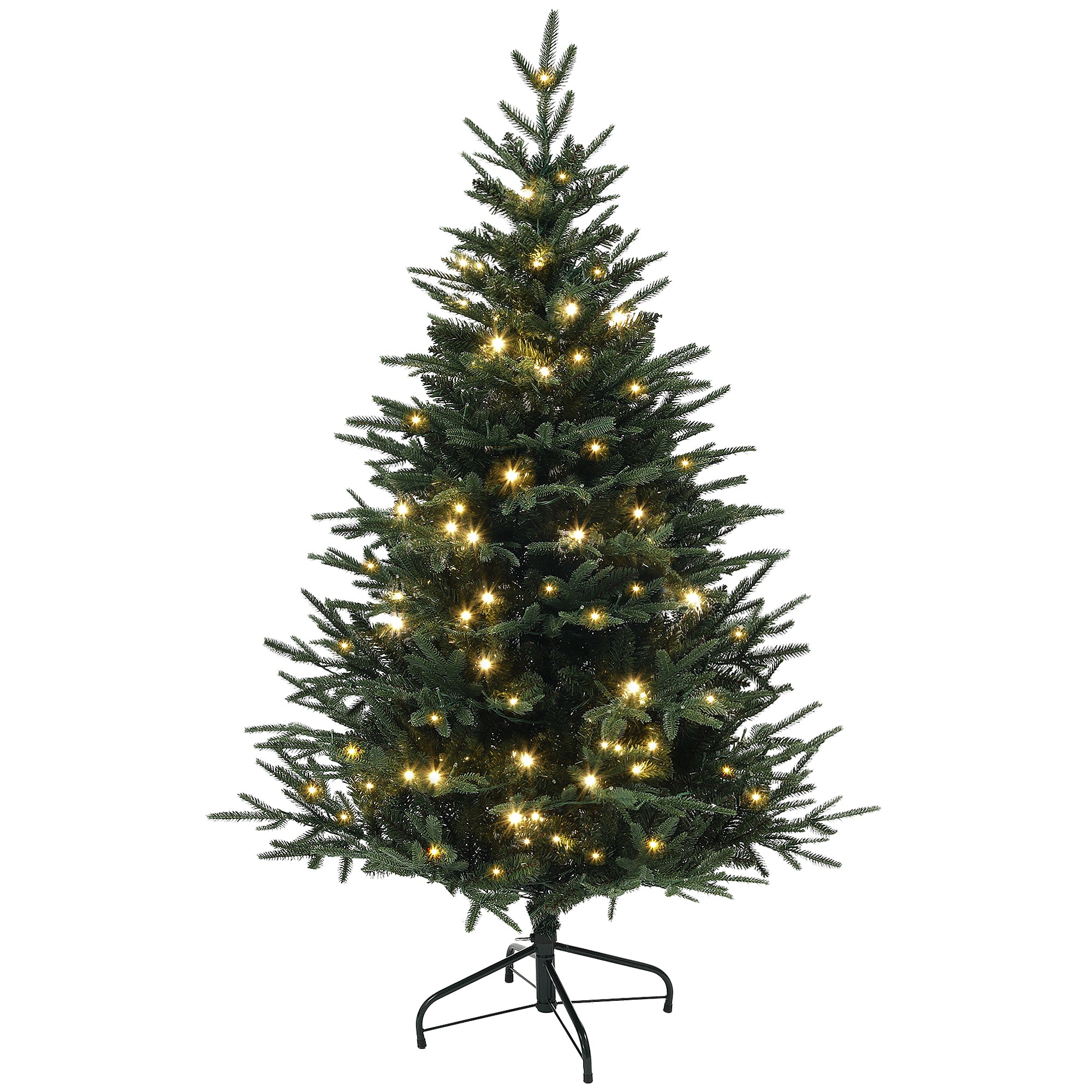 5ft Prelit Artificial Christmas Tree - Green 200 LED Lights-Home Furnishings > Holiday & Seasonal > Christmas Trees > Pre Lit Christmas Trees-DECOROLALA