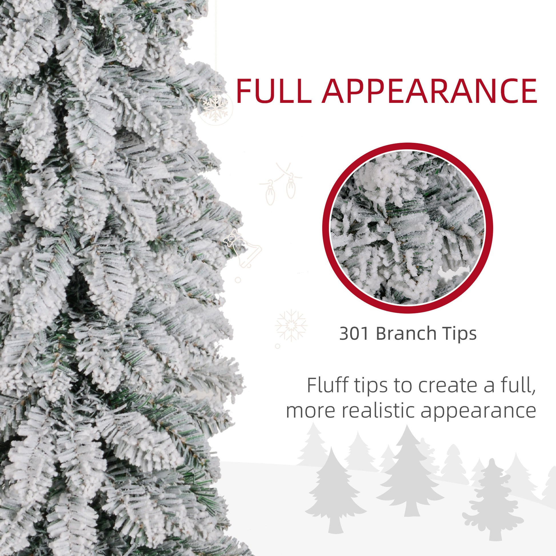 5ft Snow-Flocked Slim Pencil Artificial Christmas Tree-Home Furnishings > Holiday & Seasonal > Christmas Trees > Pencil Christmas Trees-DECOROLALA