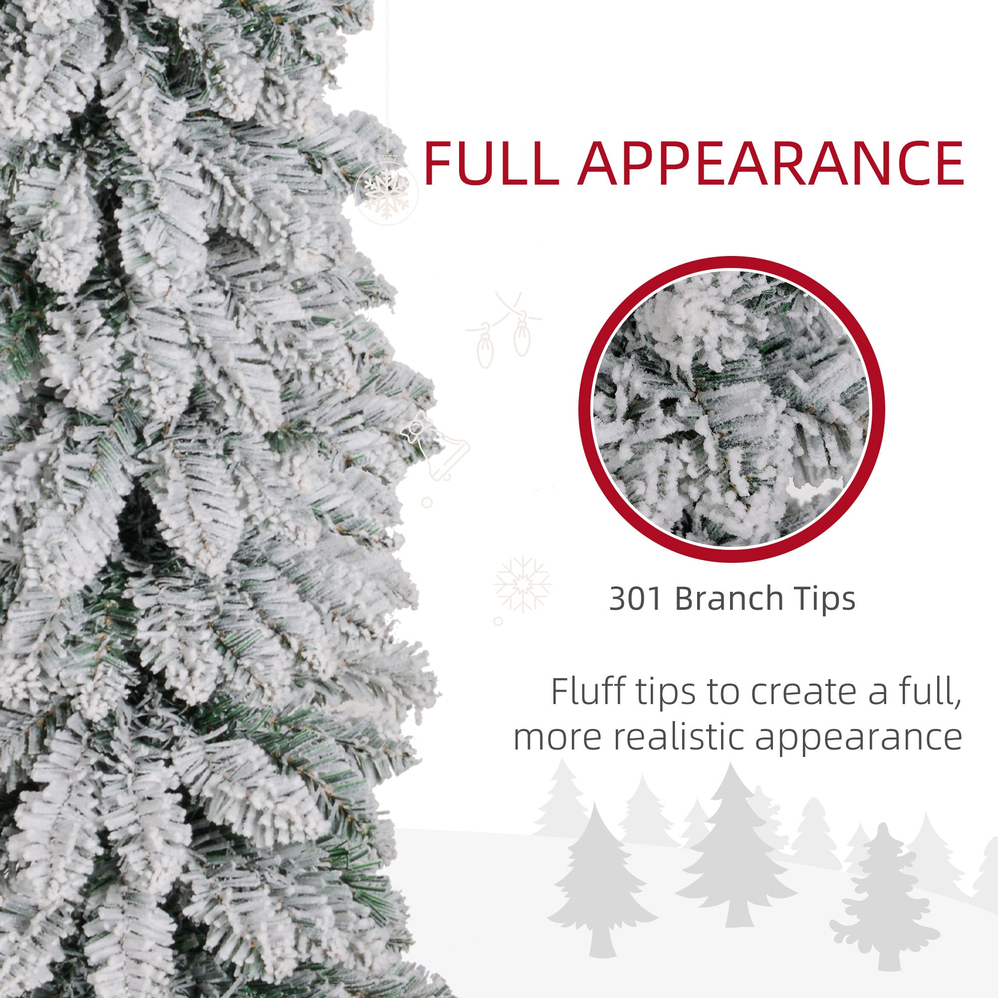 5ft Snow-Flocked Slim Pencil Artificial Christmas Tree-Home Furnishings > Holiday & Seasonal > Christmas Trees > Pencil Christmas Trees-DECOROLALA