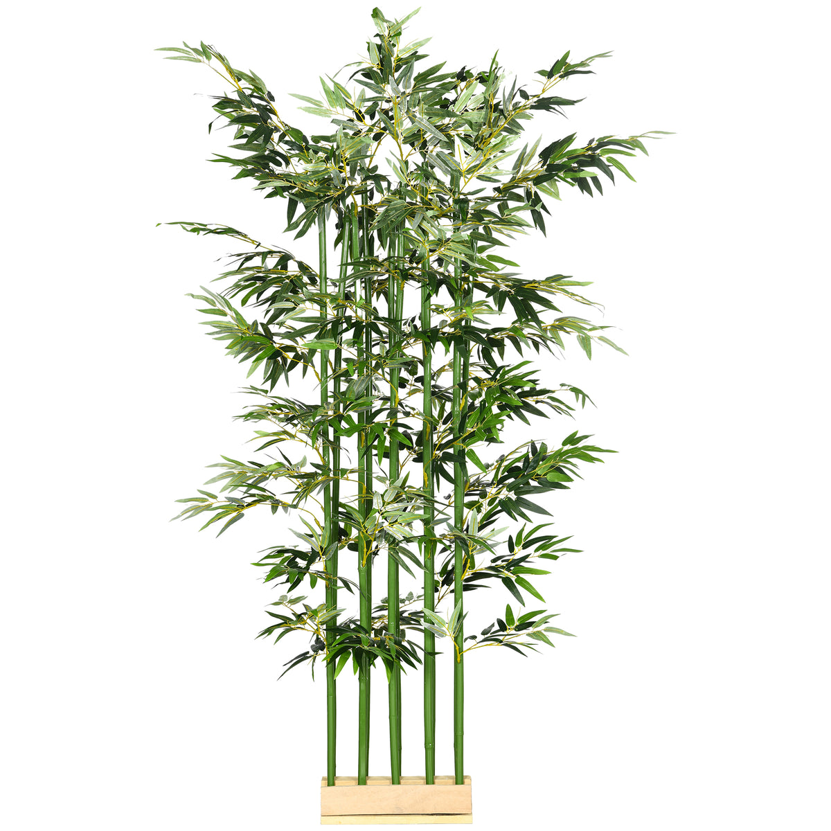 5ft Tall Artificial Bamboo Tree, Decorative Faux Plant with Pine Wood Base for Indoor Home Office Decor-Artificial Trees-DECOROLALA