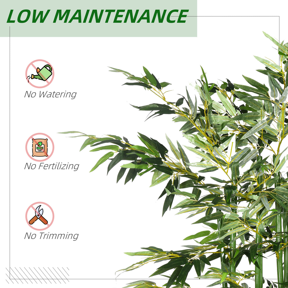 5ft Tall Artificial Bamboo Tree, Decorative Faux Plant with Pine Wood Base for Indoor Home Office Decor-Artificial Trees-DECOROLALA
