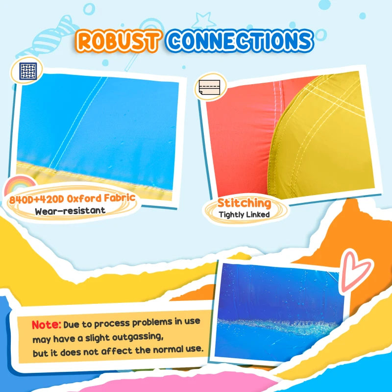 Outsunny Inflatable Rocket Bounce House with Slides and Pool