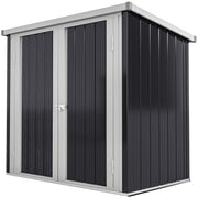 5x3 Metal Garden Storage Shed - Black Galvanized Steel-Patio & Garden > Lawn & Garden > Sheds-DECOROLALA