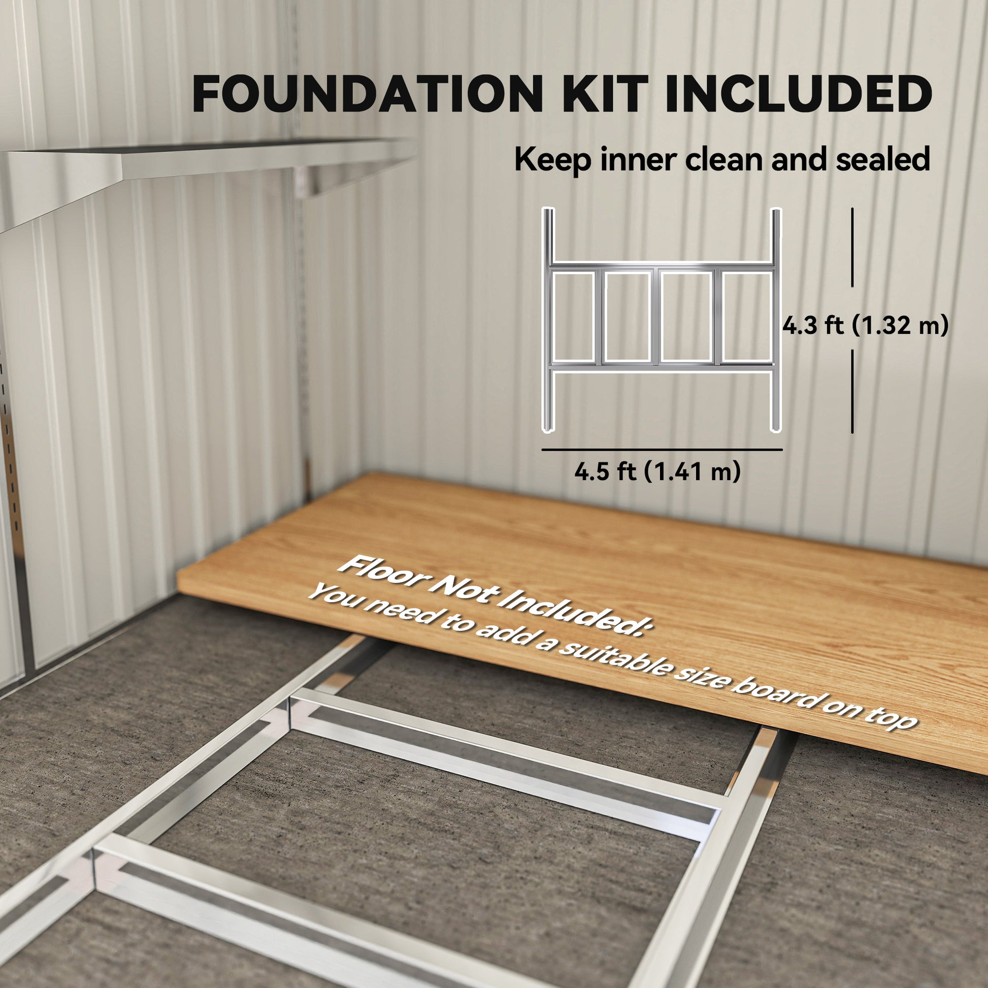 5'x7' Lean-to Galvanized Metal Garden Shed - Light Grey-Patio & Garden > Lawn & Garden > Sheds-DECOROLALA