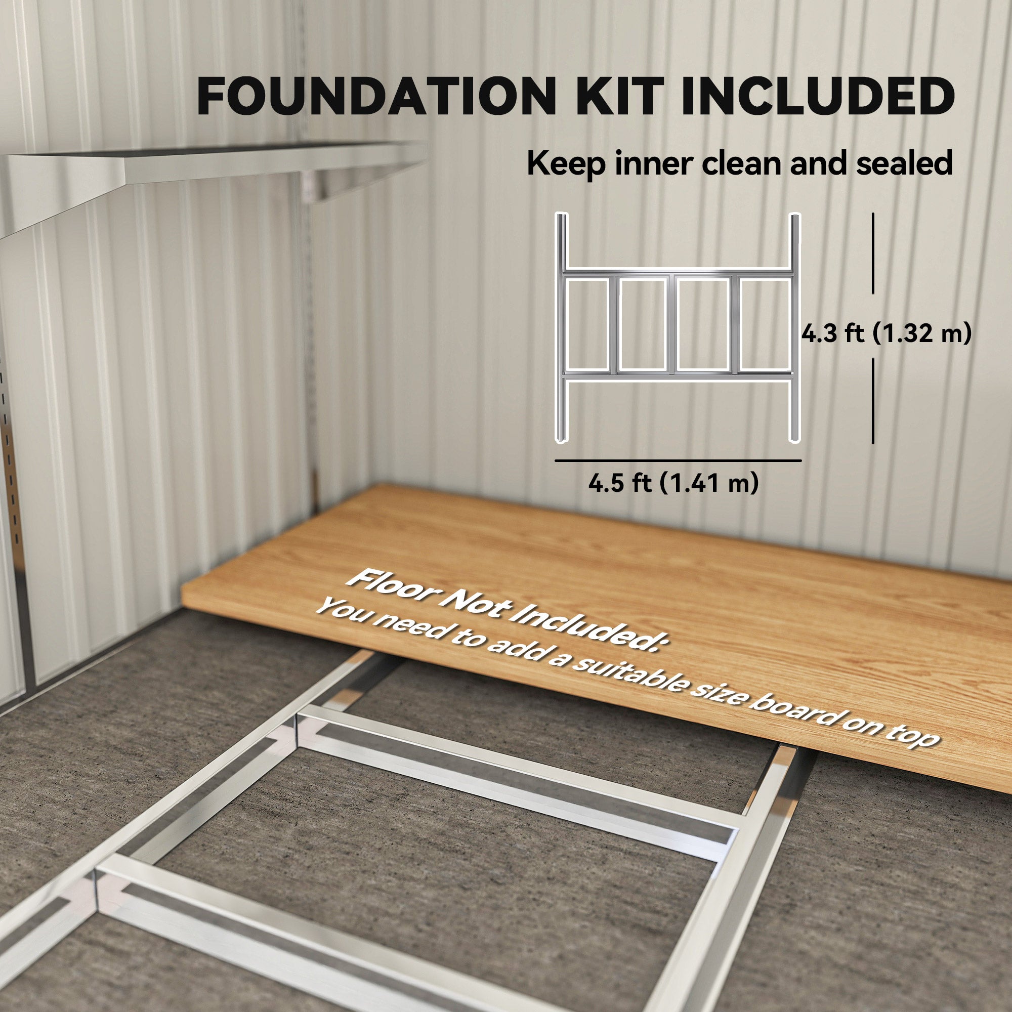 5'x7' Lean-to Galvanized Metal Garden Shed - Light Grey-Patio & Garden > Lawn & Garden > Sheds-DECOROLALA