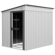 5x7 Lean-to Metal Garden Shed with Foundation - White-Patio & Garden > Lawn & Garden > Sheds-DECOROLALA