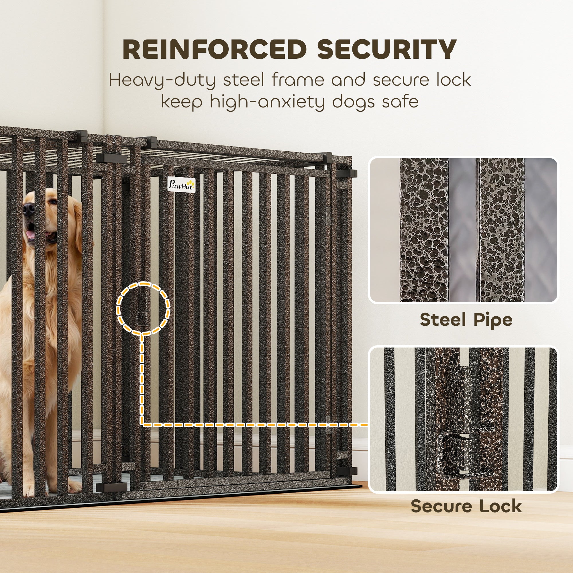 83 Inch Heavy Duty Dog Crate, Extra Large Metal Dog Cage Kennel with Mat for Large Breeds, Modular Puppy Playpen