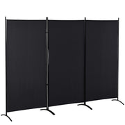 6' 3-Panel Room Divider - Black Folding Privacy Screen-Home Furnishings > Living Room Furniture > Room Dividers-DECOROLALA