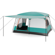 6-8 Person Camping Tent with Double Rooms and 2 Doors-Green-Tents-DECOROLALA