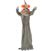 6' Animatronic Halloween Clown - Orange Sound & Motion Activated-Home Furnishings > Holiday & Seasonal > Halloween Decorations-DECOROLALA