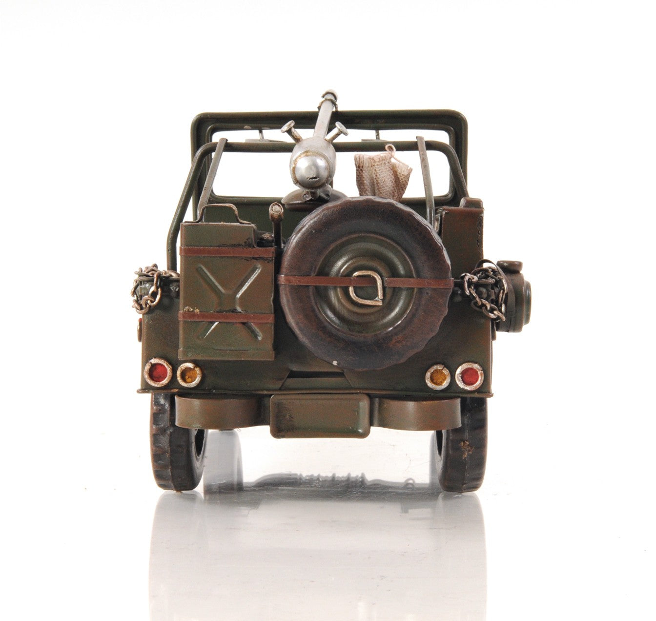 6" Army Green Metal Hand Painted Decorative Truck-Sculptures-DECOROLALA