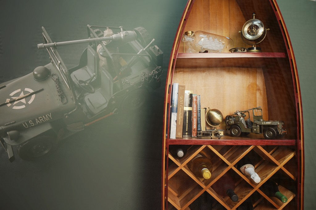 6" Army Green Metal Hand Painted Decorative Truck-Sculptures-DECOROLALA