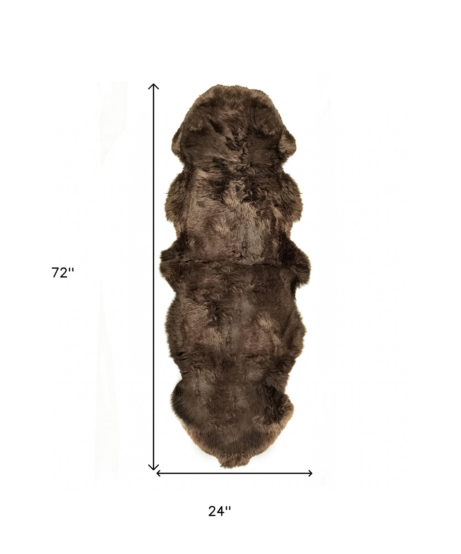 6' Black Genuine Sheepskin Animal Print Shag Area Rug-Area Rugs-DECOROLALA