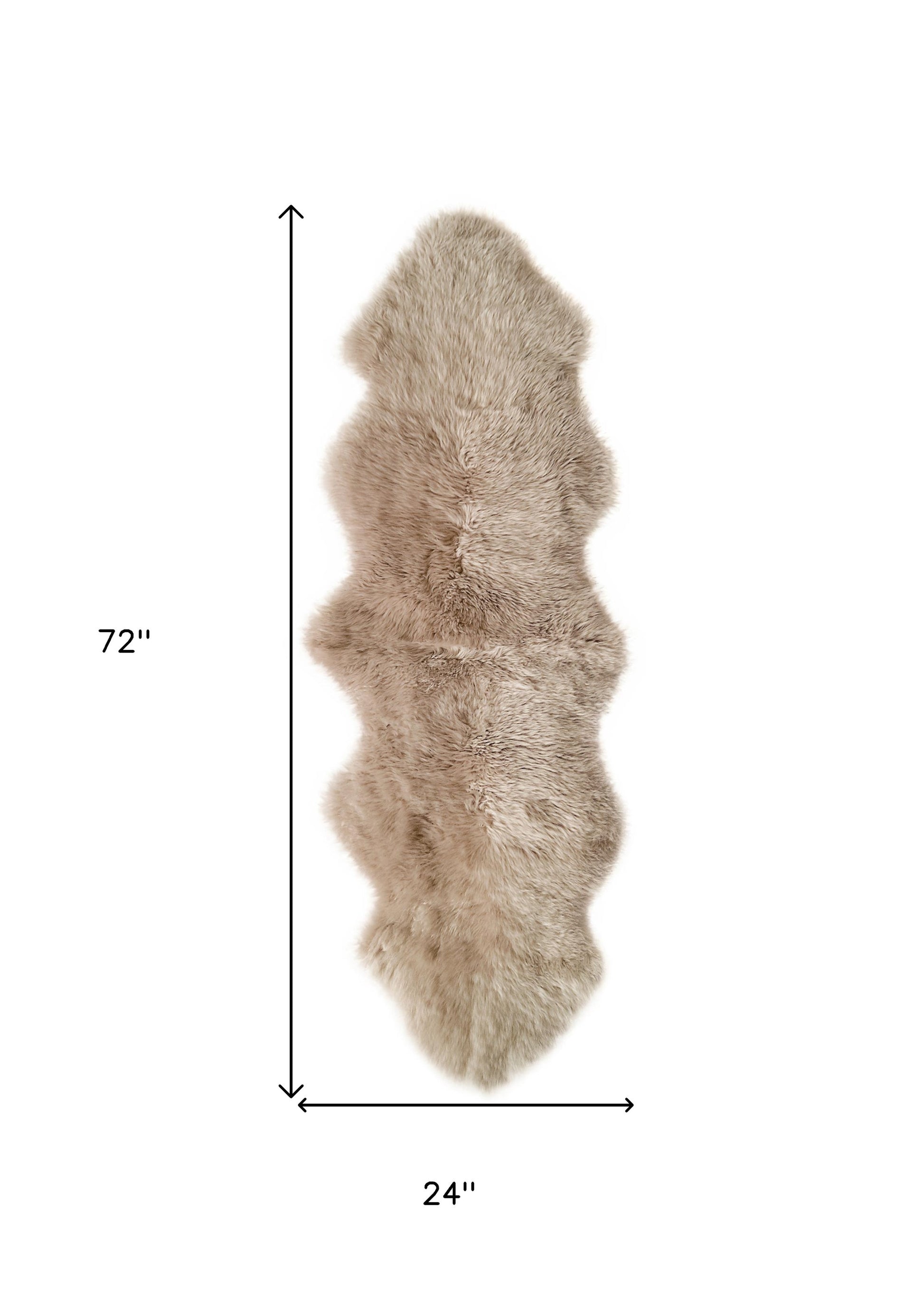 6' Black Genuine Sheepskin Animal Print Shag Area Rug-Area Rugs-DECOROLALA